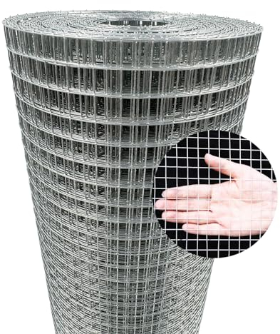 YAGJIA Wühlmausgitter 0,4m x 10m, Volierendraht 9,5mm x 9,5mm, Maschendraht Drahtgitter Feinmaschig verzinkt, Metallgitter als Hasendraht Kaninchendraht Hühnerdraht, 0,6mm