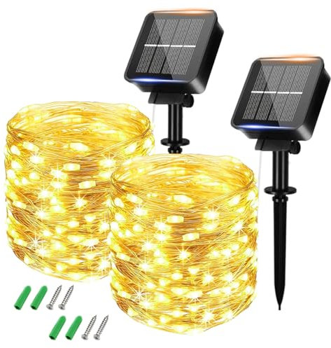 Solar String Lights Outdoor Garden Waterproof,[2Pack]Total 30M 260LED Solar Fairy Lights Extra-Long,8 Modes Copper Wire Solar Powered Outdoor Lights/Outside Decor Lighting for Garden Patio Yard