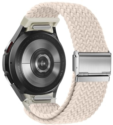 SimpleThings One-Click No Gap flätat armband kompatibelt med Galaxy Watch 7/6/5/4 (40 mm 44 mm)/5 pro 45 mm/6 4 Classic (47 mm 43 mm/42 mm 46 mm) för män och kvinnor
