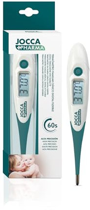 Jocca Pharma - Termómetro Digital Clínico Flexible| Alta Precisión| Para Niños, Adultos, Bebés| Lectura Rápida y Precisa Ideal para Medir la Fiebre