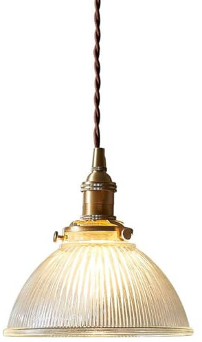 Lampade a Sospensione a LED, Lampadari, Paralumi in Vetro Trasparente, Lampada a Sospensione in Ottone, Soffitto a Forma di Scodella, Apparecchio di Illuminazione per Isola della c