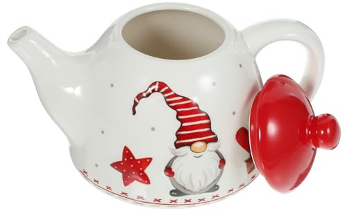 CIYODO Teiera in Ceramica Decorativa Natalizia Bollitore Da Tè Set Per Casa Portatile Strumento Per Servire Tè