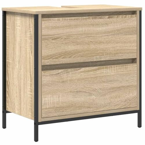 vidaXL Mueble de baño con Lavabo y cajones Roble Sonoma 60x34,5x60 cm, Mueble de Lavabo, Mueble de almacenaje, Mueble de baño, Mueble de baño