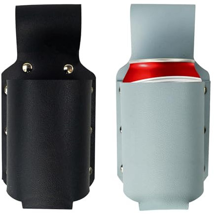 2 Cinture Portabottiglie per Birra in Pelle Portabirra da Cintura Regolabile - Accessorio per Feste, Campeggio e Regalo per Appassionati di Birra