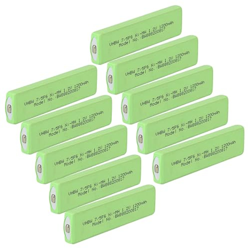 vhbw 10x celle batteria compatibile con Sony D-EJ1000, D-EJ2000, D-EJ915, D-EJ925 lettore CD/Minidisc (1100mAh, 1,2V, NiMH), button top, 7/5F6