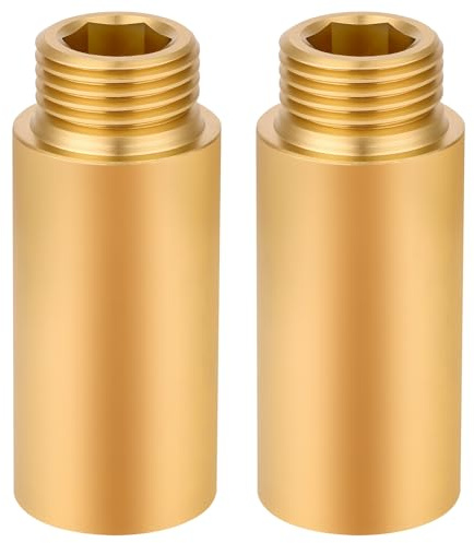 Flintronic 2PCS Shower Head Extension Arm, 5cm Brass Head Extension arm, Thread Pipe Fitting Shower Head Extender