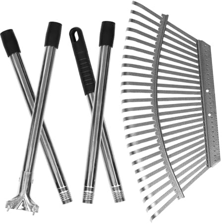 Hemobllo Rastrello Per Orto in Metallo Denti Rastrello Da Giardino Per Foglie e Diserbo Regolabile e Portatile Per Prati e Coltivazione