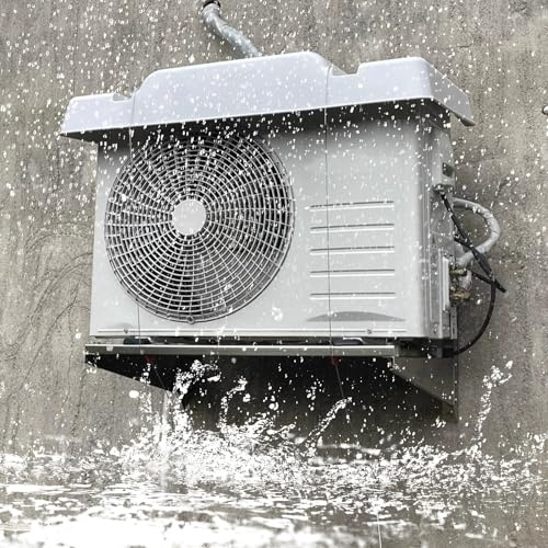 Cache Pompe a Chaleur Extérieur, Protection Climatiseur Exterieur en PVC pour Toutes Saisons, Imperméable et Résistante à la Neige(110x45x17cm/43x18x7in)