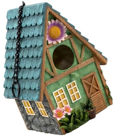 SHINEOFI Nido para Pájaros de Duradero y Artesanal Refugio Creativo y Transpirable para Exterior Decoración de Jardín y Patio Casa para Gorriones y Aves Pequeñas