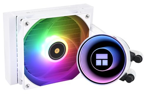 Thermalright Frozen Notte 120 ARGB Vit CPU Vattenkylare, CPU Vattenkylning, ARGB Kaltkopf, Lämplig för AMD: AM4/AM5, Intel LGA 1700/1851/1150/1151/1200