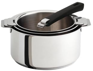 Cristel S3Cman Serie 3 Casseroles Amovibles 16 a 20 Cm + 1 Poignee Mutine Noire