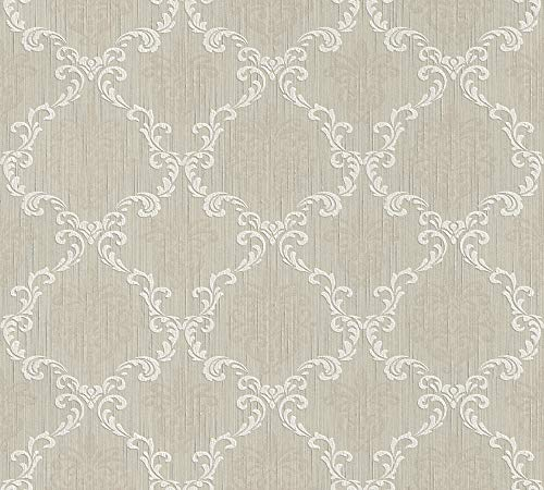 A.S. Création Architects Paper Textiltapete Tessuto Tapete mit Ornamenten barock 10,05 m x 0,53 m beige Made in Germany 956291 95629-1