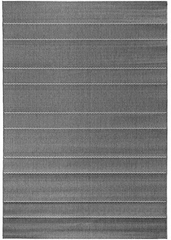 Hanse Home Sunshine In- und Outdoor Teppich Fürth 120x170cm - Flachgewebe Wetterfest Modernes Design für Balkon Terrasse Wintergarten Küche Esszimmer Badteppich Wohnzimmerteppich Wasserfest in Grau