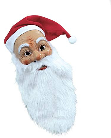 NET TOYS Weihnachtsmann Maske Nikolausmaske mit Rauschebart und Mütze Weihnachtsmannmaske Nikolaus Maske Weihnachtsmaske Santa Claus Karnevalsmaske Faschingsmaske