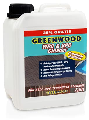 Greenwood WPC & BPC Reiniger mit Pflege - Reinigungsmittel & Pflegemittel - Konzentrat - Reinigen & Pflegen von Terrassen-Dielen - pH Neutral - 1 L /2,5lt (2,5lt)