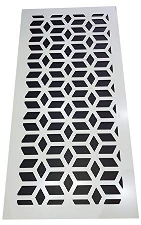 Decorative MDF Radiator Screening Panel. Lattice Design. White Primed Both Sides. 1215x610mm (4x2ft)