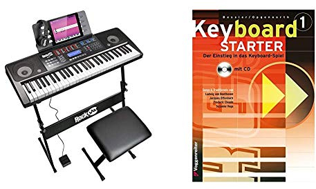 RockJam 61 Tastatur Klaviersatz 61 Schlüssel-Digital-Piano Keyboardbank Keyboardständer & Keyboard-Starter. Mehrbändiger Keyboardkurs für den Selbstunterricht und für den Einsatz in Musikschulen