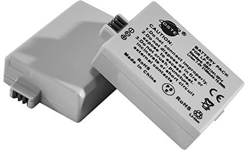 DSTE 2PCS LP-E5 Li-Ion Battery Compatible with Canon EOS 450D, EOS 500D, EOS 1000D, Kiss F, Kiss X2, Kiss X3, Rebel XS, Rebel XSi