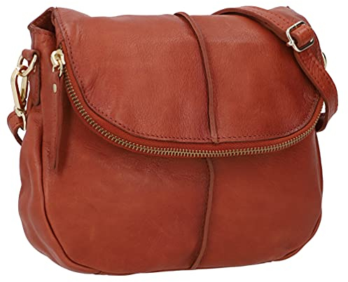 Gusti Umhängetasche Leder - Iselin Damen Handtasche Schultertasche Partytasche Festivaltasche Ledertasche Rot Leder