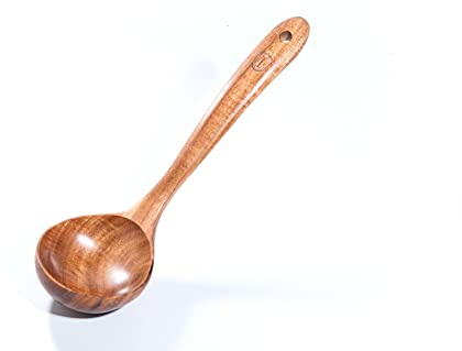 Islandoffer Grande louche en bois de teck avec manche long