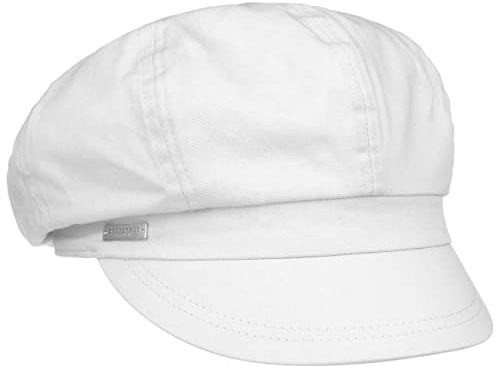 Seeberger Azalee Ballonmütze Damencap Newsboy-Mütze Balloncap Baumwollcap Sommercap Damen - mit Schirm, Futter Sommer Frühling-Sommer - One Size weiß