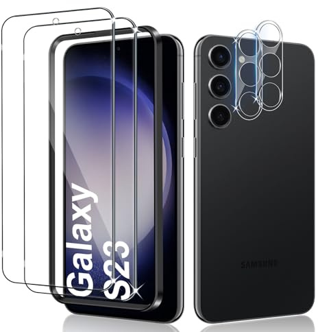 LiiLaa Schutzfolie für Samsung Galaxy S23 5G, 2 Stück Gehärtete Glas Schutz Folie mit 2 Stück Kameraschutz, 9H displayschutz Ultra-klar Schutzglas