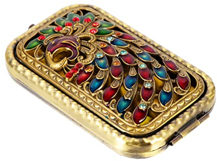 Doppelseitiger Klappbarer Kosmetikspiegel Aus Metall - Tragbarer Handspiegel Für Perfektes Make-up Unterwegs Antikes Design Für Zuhause Schule Und Reisen