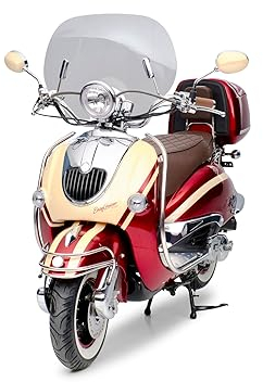 Motorroller EasyCruiser Artemis Rot/Beige metallic 50ccm Euro 5 Retro Roller (25 km/h)