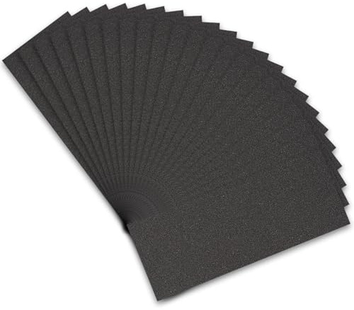 STEBRUAM Papier de Verre, Papier Abrasif 80 Grains Utilisé pour polir le métal le bois les voiture, 21 Pièces Papier à Poncer 9x3,6 pouces