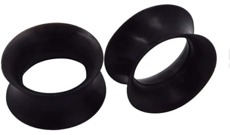 rongweiwang Bouchons d'oreille de Tunnel de Chair de Silicone Unisexe pour Une Large Application Facile à Gel de silice Bouchons d'étirement d'oreille de Tunnels de Silicone, Noir 22mm