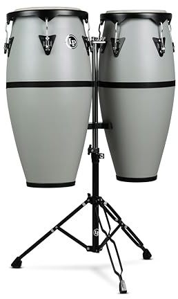 LP Conga Schlagzeug Set mit Ständer, schiefergrau, 25.4 cm und 27.9 cm (LP646D-SG)