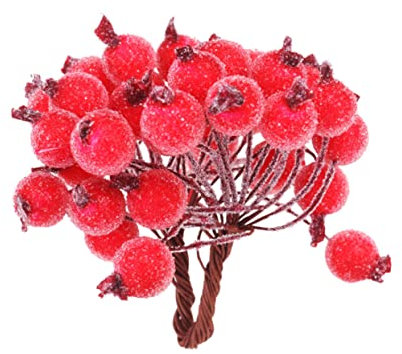 Zerodeko Mini Gefälschte Beeren Decor 200 Stücke Rote Beeren Für Weihnachten Baum Girlande Zubehör