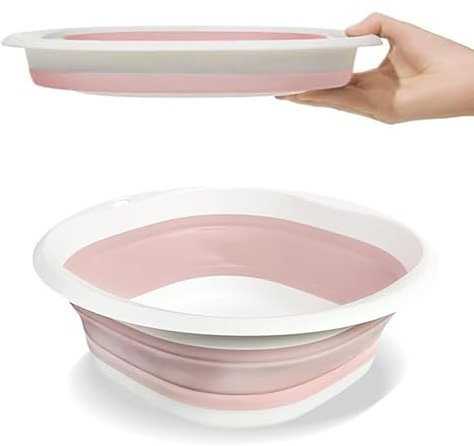 Bacinella pieghevole da 9 litri, bacinella pieghevole per lavare le mani, ciotola in plastica, bacinella retrattile per l'acqua, ciotole portatili per alimenti, ciotole da campeggio, bacinelle