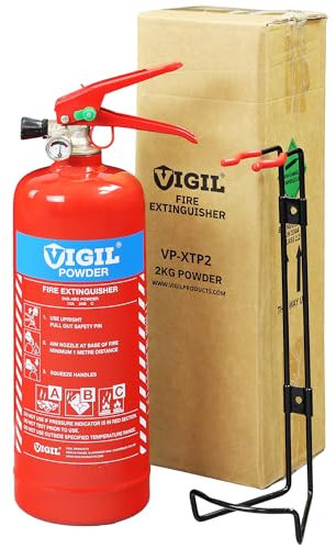 Powder Fire Extinguisher 2kg – Versatile & Reliable Fire Extinguisher - 13A 34B C Rating – Extinguisher for Campsites, Farms, Industrial Units & More - Comes with 5-Year Warranty