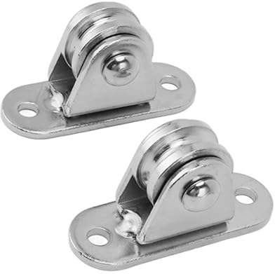 Topyond Kleiner Flaschenzug aus Edelstahl, leise, an der Wand montierte feste Rolle für Heimwerkergeräte, Drahtseilrolle für Schiebetore, für Heim-DIY-Projekte und -Ausrüstung (2 Sets)