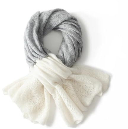 Bollrllr Damen-Wollschal, Spleißen, warm, gestrickt, hält warm, leicht, lässig, grau, One size