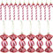 GOZINA Lot de 18 décorations de sapin de Noël en sucre d'orge, décoration d'arbre de Noël, rouge et blanc mignon (rouge)