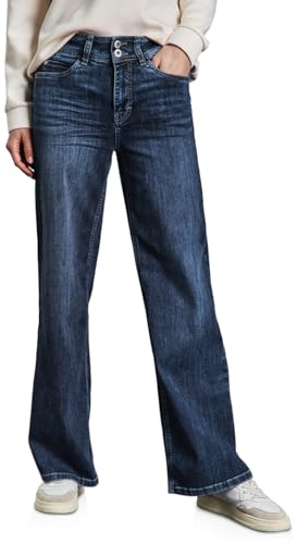 Street One A378797 Jean à Jambes Larges, Bleu Moyen, délavé Doux, 27W / 32L Femmes