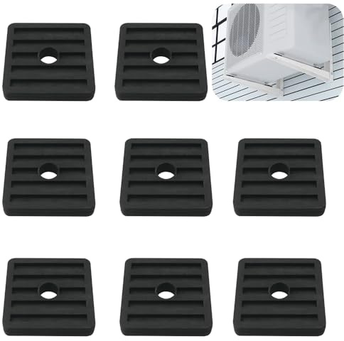 Dampers Anti-Vibratoires pour Climatiseur en Caoutchouc, 8 Pièces de Tampons Amortisseurs en Caoutchouc pour Climatiseur pour Climatiseur pour Unité Extérieure de Climatiseur, Noir
