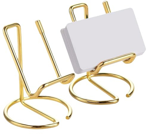 2PCS Gold Visitenkartenhalter, Metall -Visitenkartenhalter, wiederverwendbarer Kartenhalter für Schreibtisch, tragbarer Kartenausstellungsstand für Männer und Frauen...