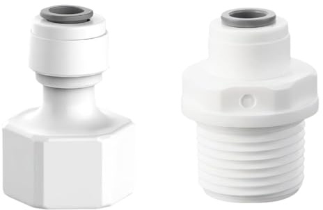 HQRKOTM Adattatore per collegamento acqua da 2 pezzi, raccordo dritto per tubo acqua da 1/4 a filettatura esterna femmina da 1/2, connettore raccordi rapidi