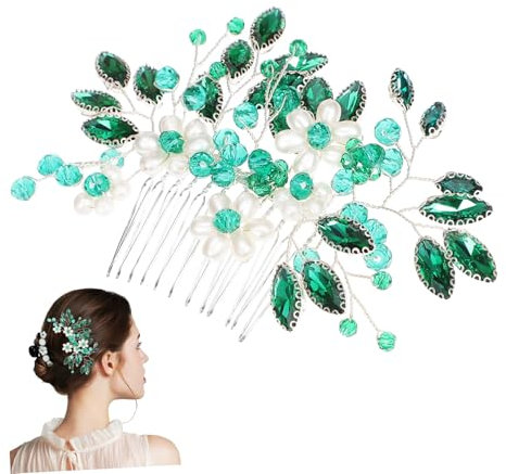 Generisch Grüne Haarschmuck-accessoires Für Handgefertigter -blüten-haarreif Eleganter Haarkamm Für Hochzeiten Braut Und Abschlussball Romantisches Haarornament