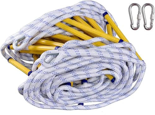 Emergency ladder, Fire Escape Ladder, Fire Escape Rope Ladder, Rope Ladders Escape Rope Ladder Emergency Fire Escape Ladders With Hooks Flame Resistant Safety Rope Ladder (Size : 20m)