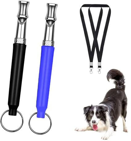 SHYSBV2 Stück Hundepfeife Hochfrequenz Lautlos, Einstellbare Ultraschall-Hundepfeife für Rückruf & Hundetraining, Erziehungshilfe für Welpen und Hunde