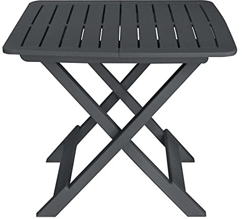 Eleganz Klappbares 3-TLG. Bistro-Set aus Kunststoff in Anthrazit - Ideal für Balkon, Terrasse oder Garten - Platzsparend & Wetterfest