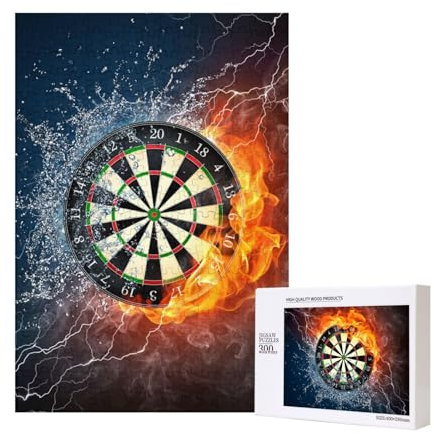 Neue Dartscheibe,300 Teile Holzpuzzle Familienspiel Puzzle für Erwachsene und Jugendliche