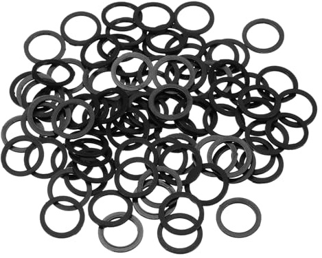 QUARKZMAN 85Pc Rondelle Piatte M12 12mm ID 16mm OD 1mm Spessore Nero | In Nylon, Distanziali In Plastica, Per Viti Bulloni Riparazioni Idrauliche Rubinetto Da Giardino