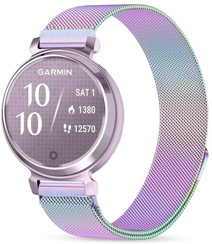 Issinlky metallarmband kompatibelt med Garmin Lily 2, 14mm rostfritt stålarmband för Garmin Lily 2 kvinna