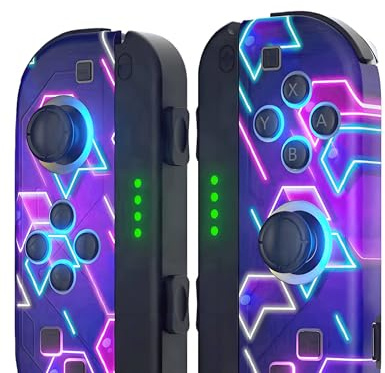 GGiking Wireless Controller Compatible with Switch/OLED/Lite, Replacement for Switch Controllers with RGB Lighting, 6-Axis Gyro, Wake-up, Dual Vibration, Turbo Function