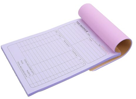 Veemoon Libro de Facturas de Pedido en Inglés 2 Copias, 100 Páginas, Papel Kraft Respaldo Resistente, Formulario para Facturas Comerciales y Seguimiento de Pedidos en Oficinas y Tiendas